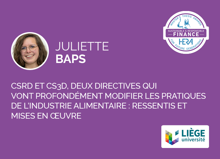 Juliette Baps, Lauréate HERA Award Sustainable Finance 2024