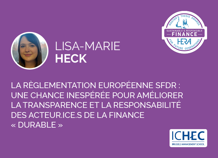 Lisa-Marie Heck, Nominée HERA Award Sustainable Finance 2024
