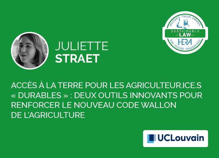 Juliette Straet, Lauréate HERA Award Sustainable Law 2024