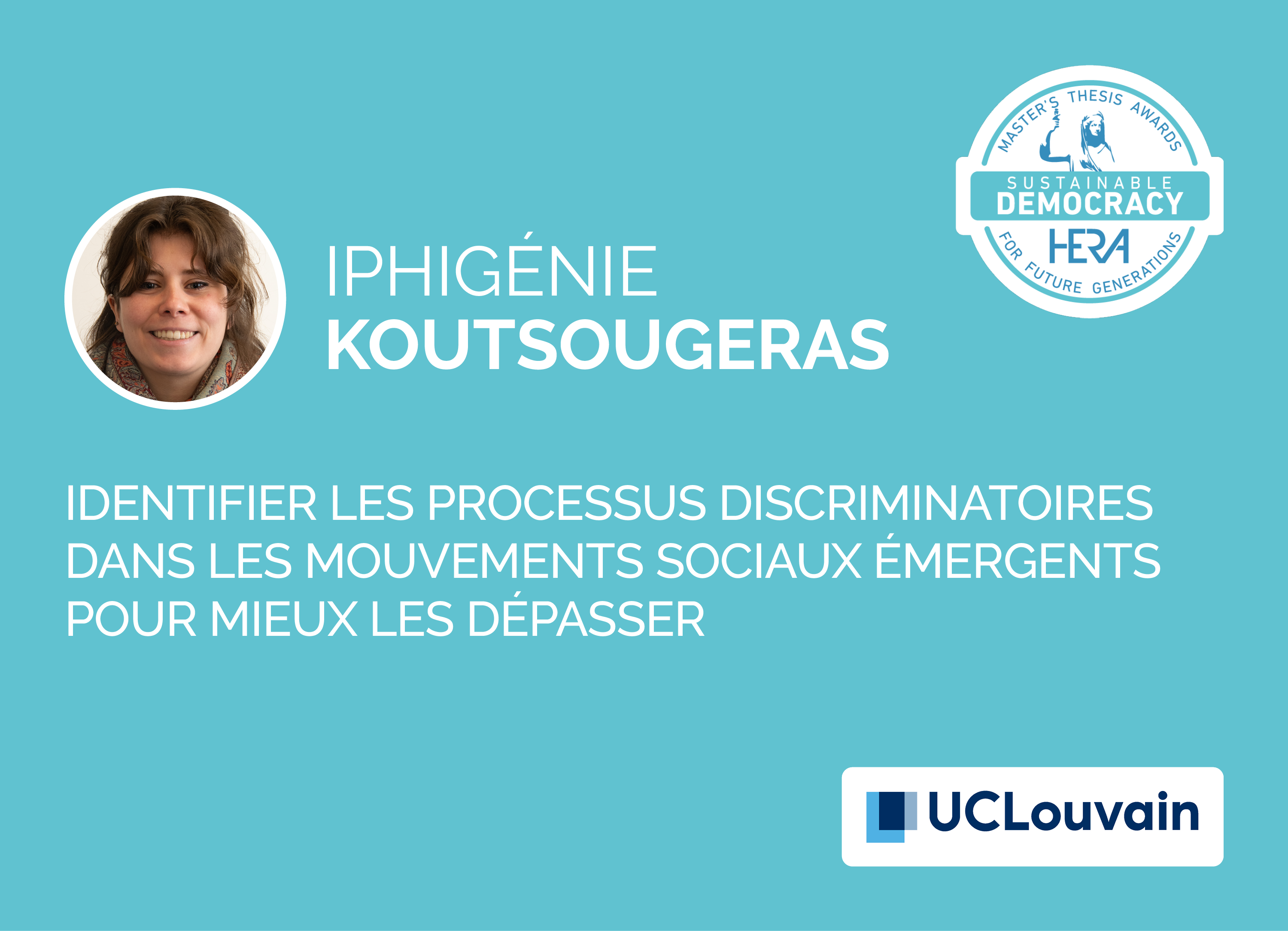 Iphigénie Koutsougeras, Lauréate 2025 du HERA Award Sustainable Democracy