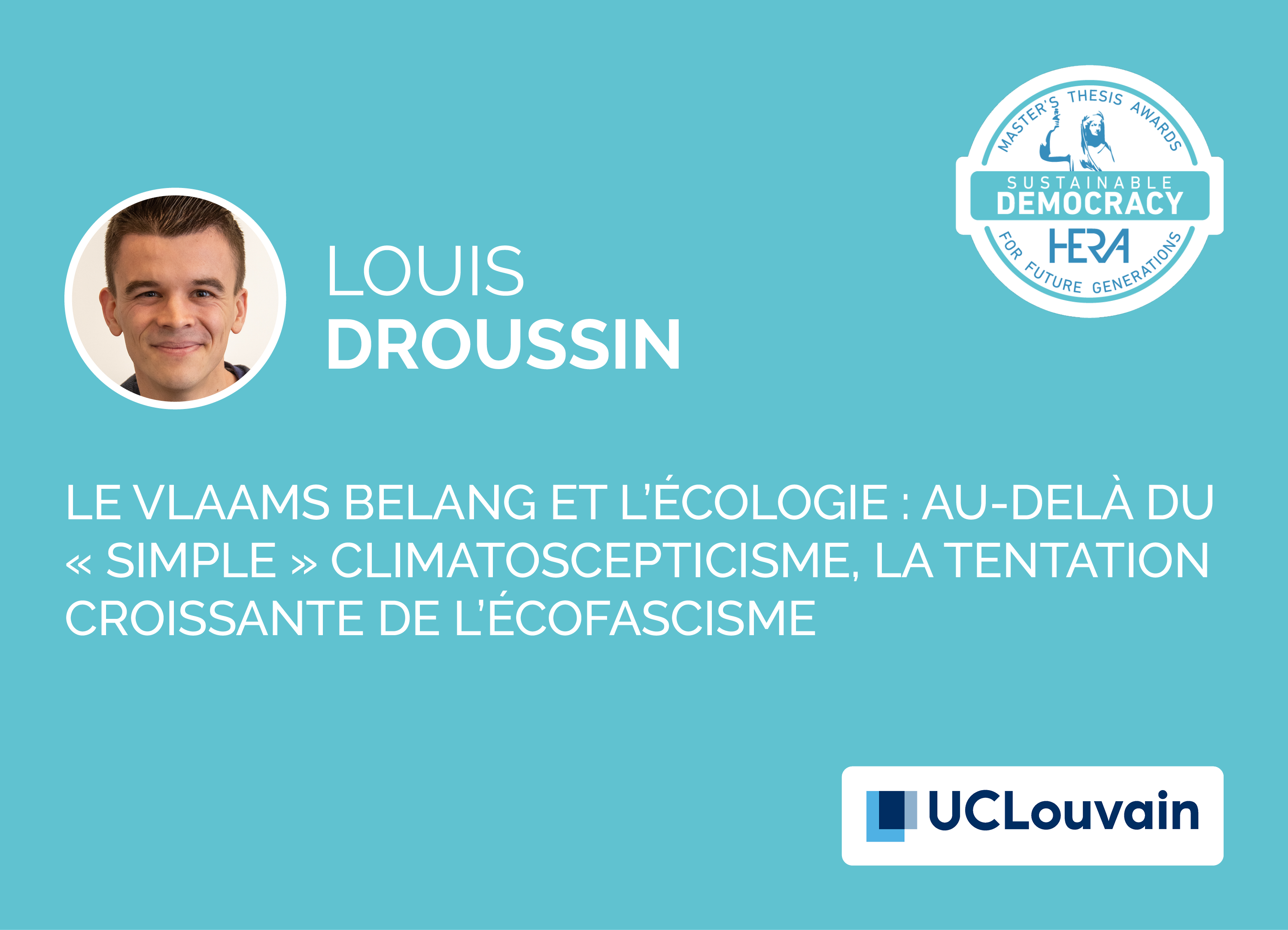 Louis Droussin, Nominé 2025 du HERA Award Sustainable Democracy