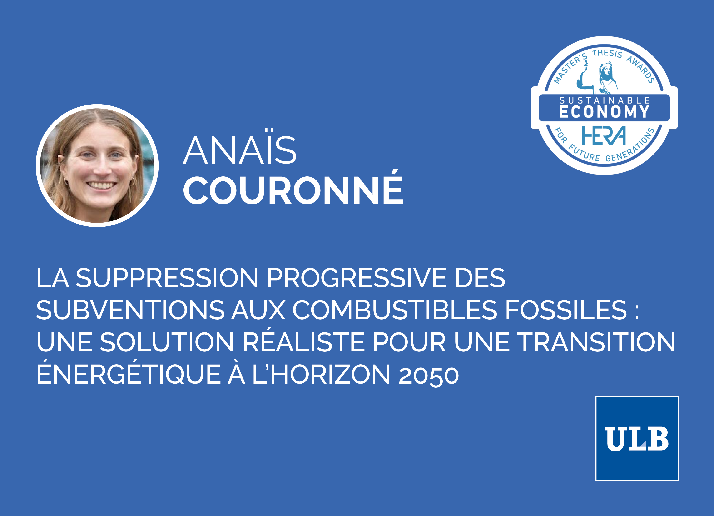 Anaïs Couronné, Lauréate 2025 du HERA Award Sustainable Economy 