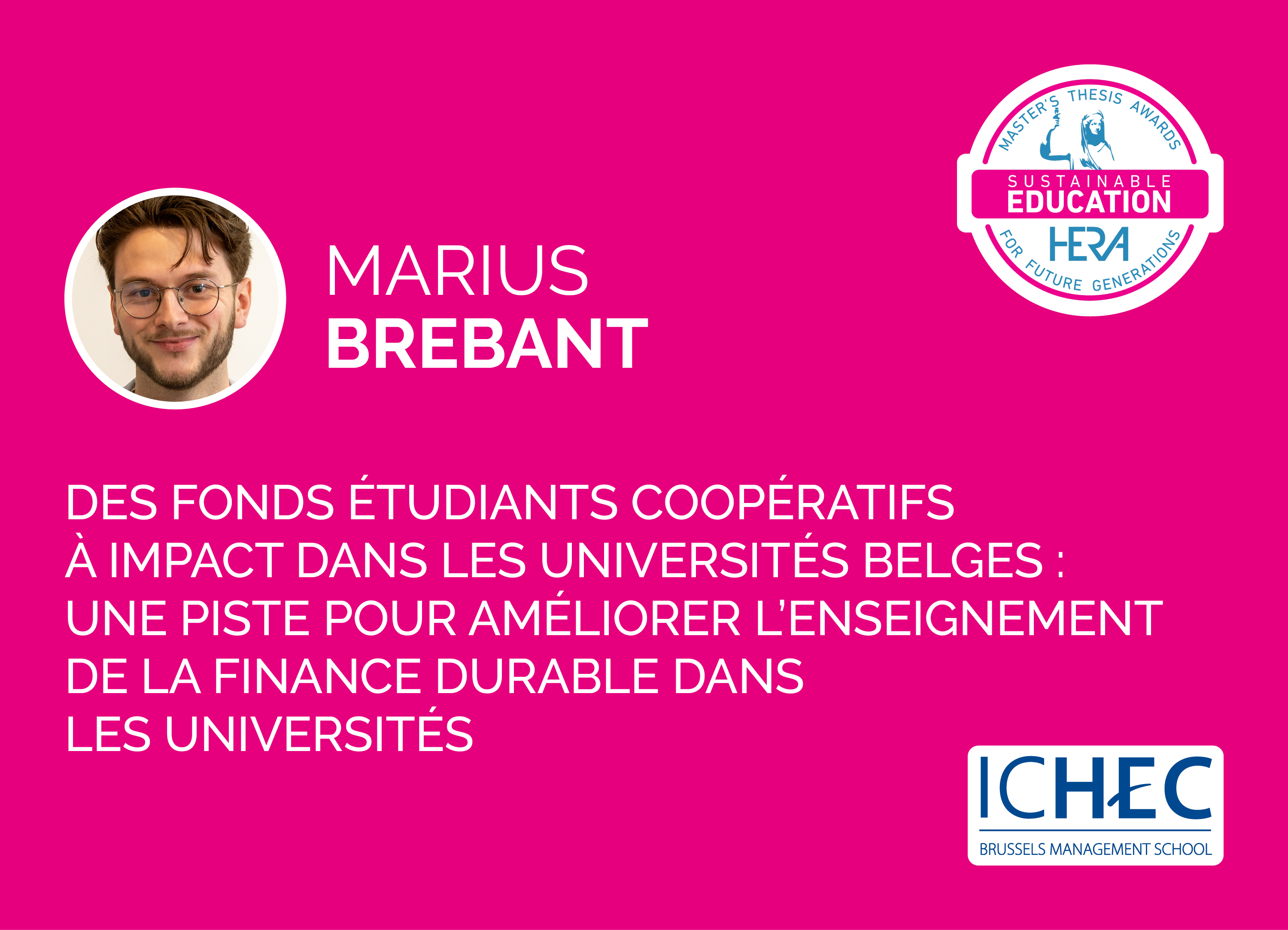 Marius Brebant, Nominé 2025 HERA Award Sustainable Education