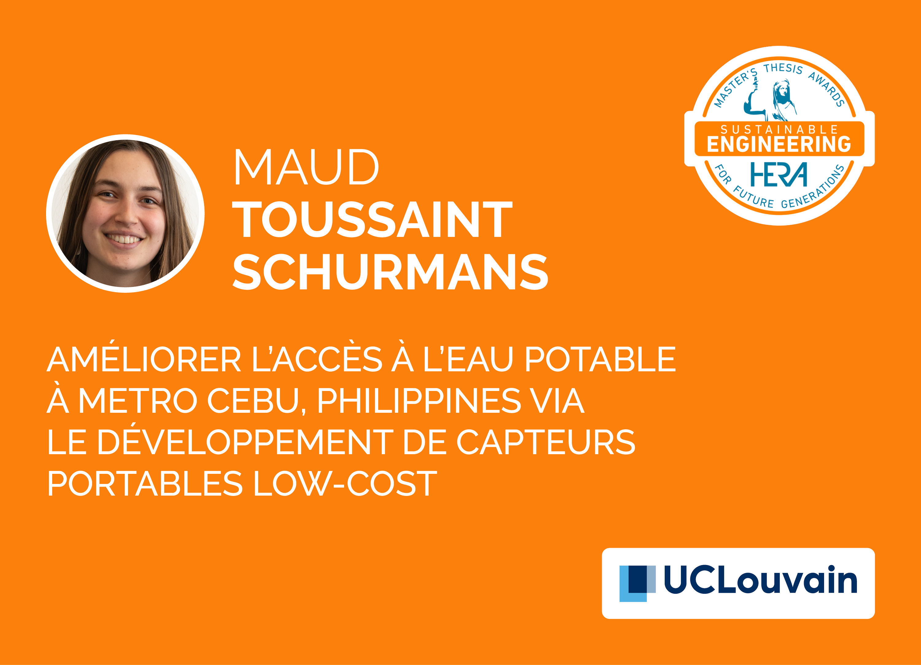 Maud Toussaint Schurmans, Lauréate 2025 du HERA Award Sustainable Engineering 