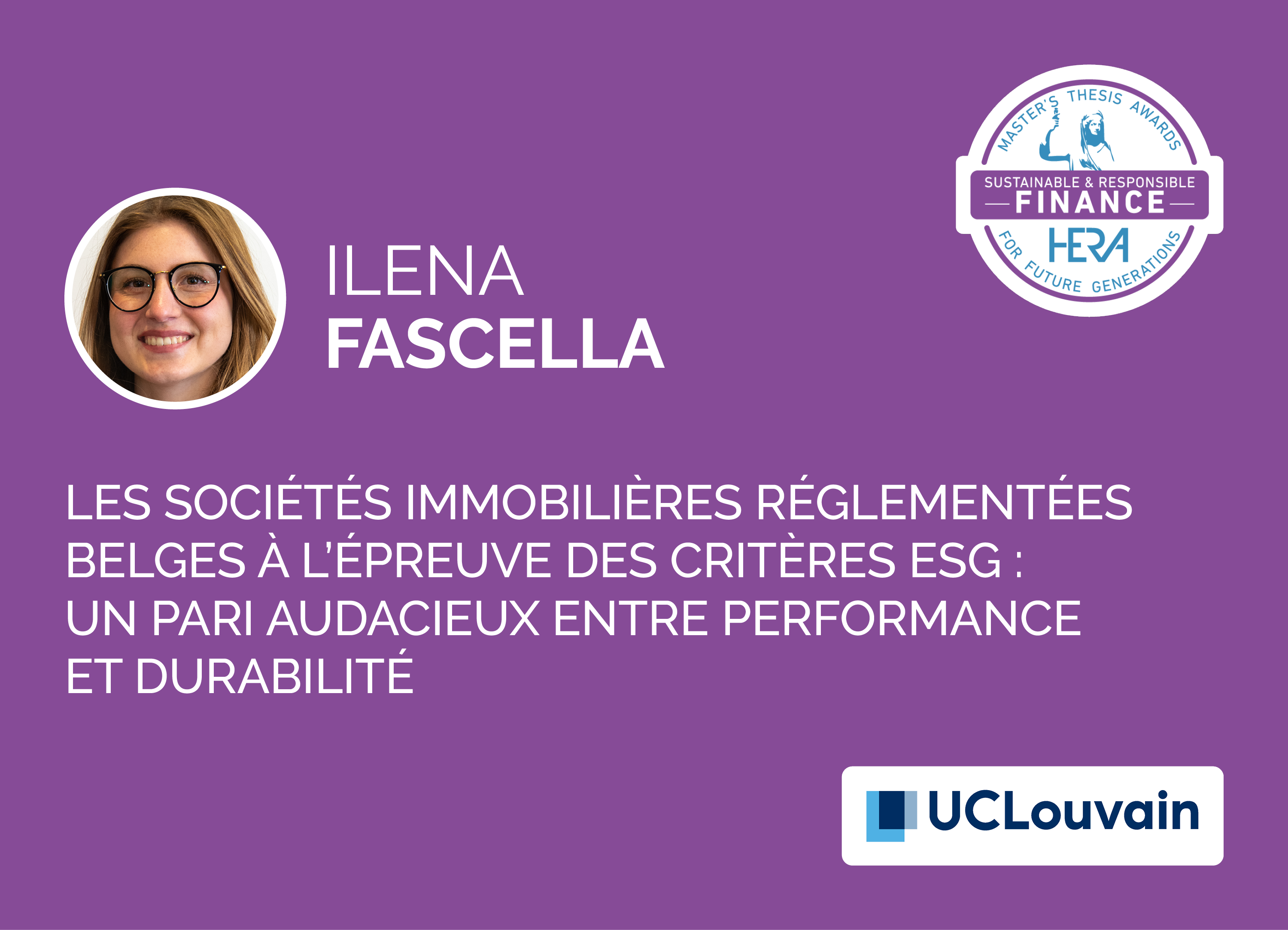 Ilena Fascella, Nominée 2025 du HERA Award Sustainable & Responsible Finance