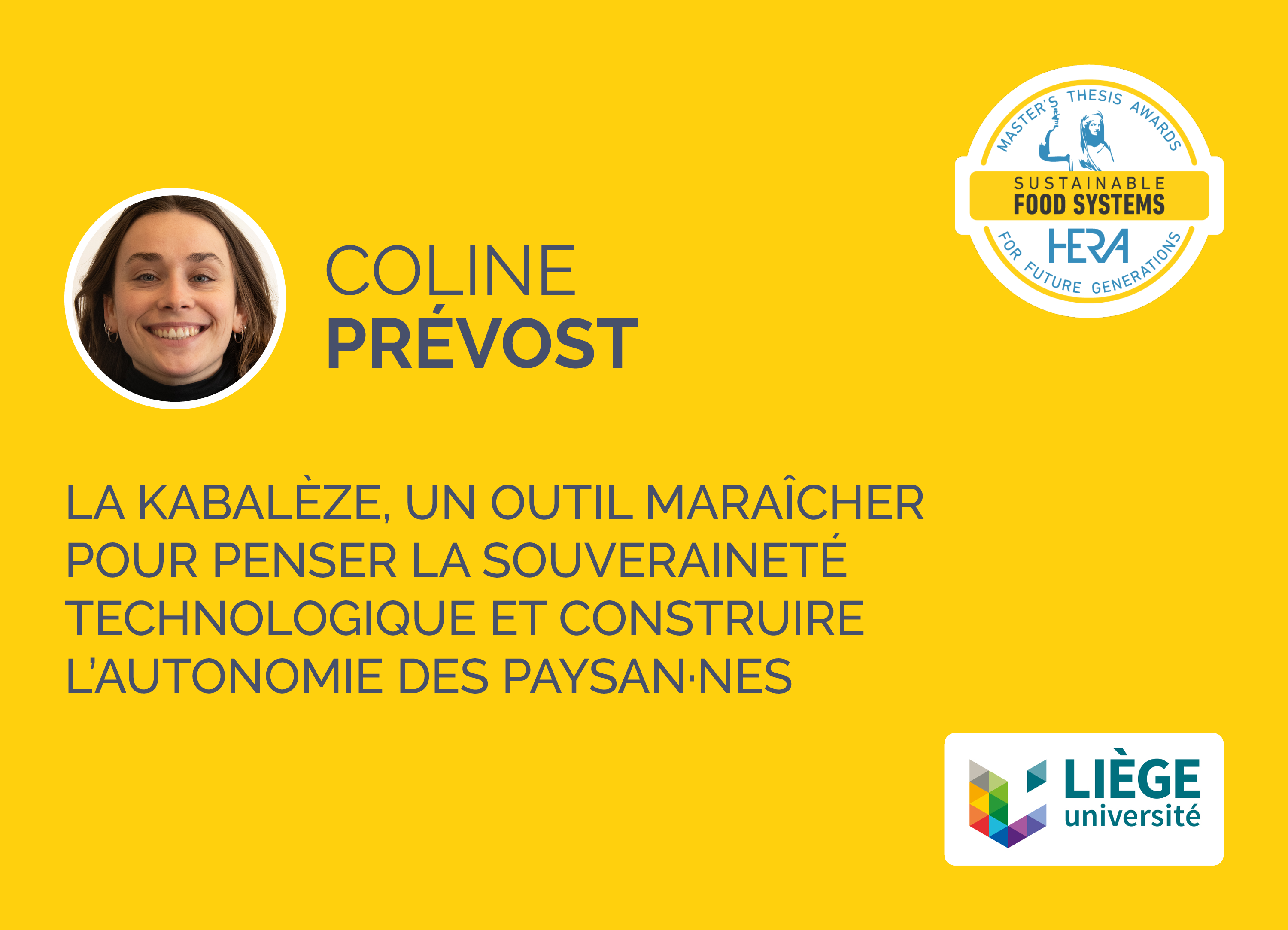 Coline Prevost, Nominée 2025 du HERA Award Sustainable Food Systems 