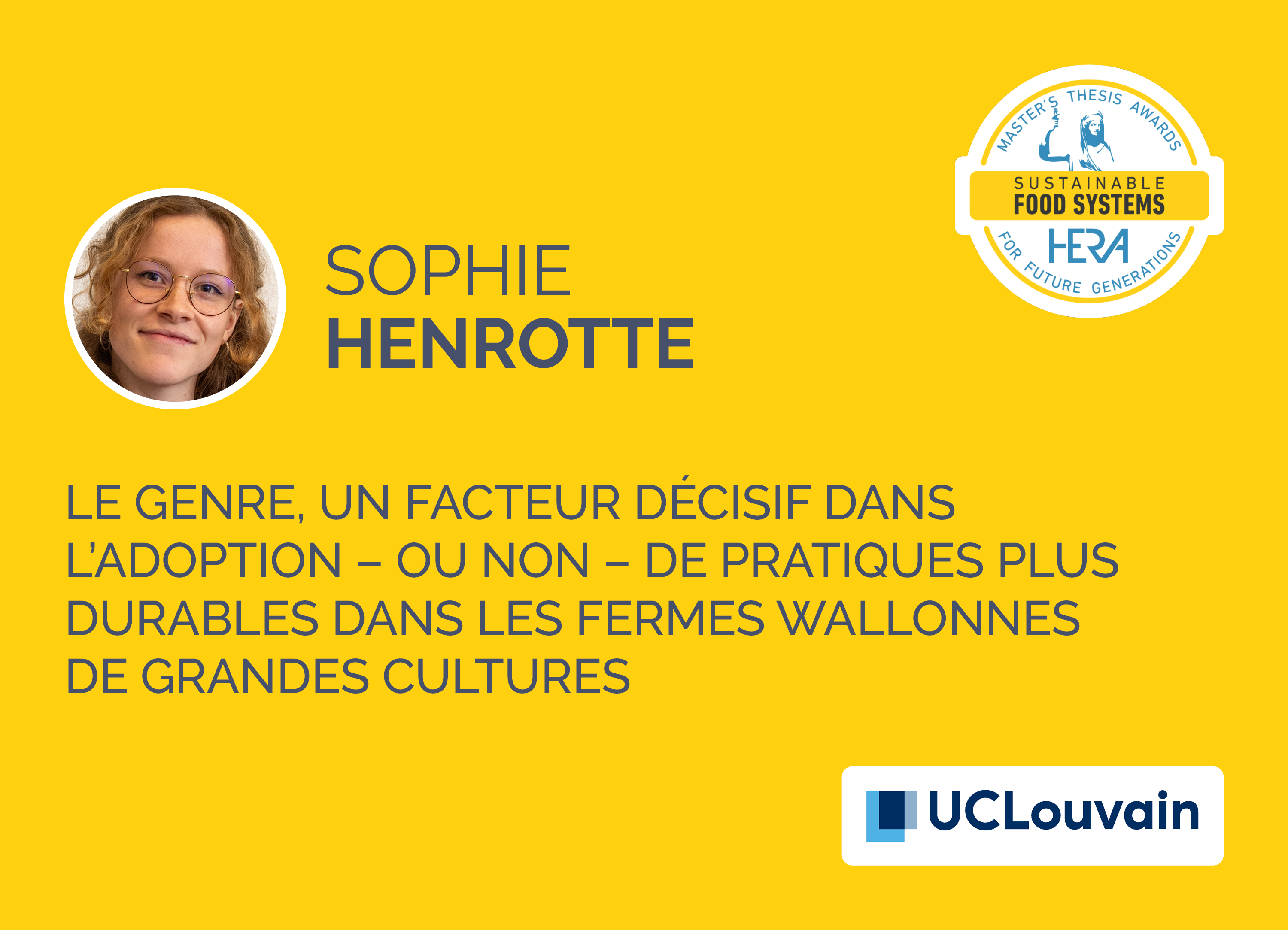 Sophie Henrotte, Lauréate 2025 du HERA Award Sustainable Food Systems 