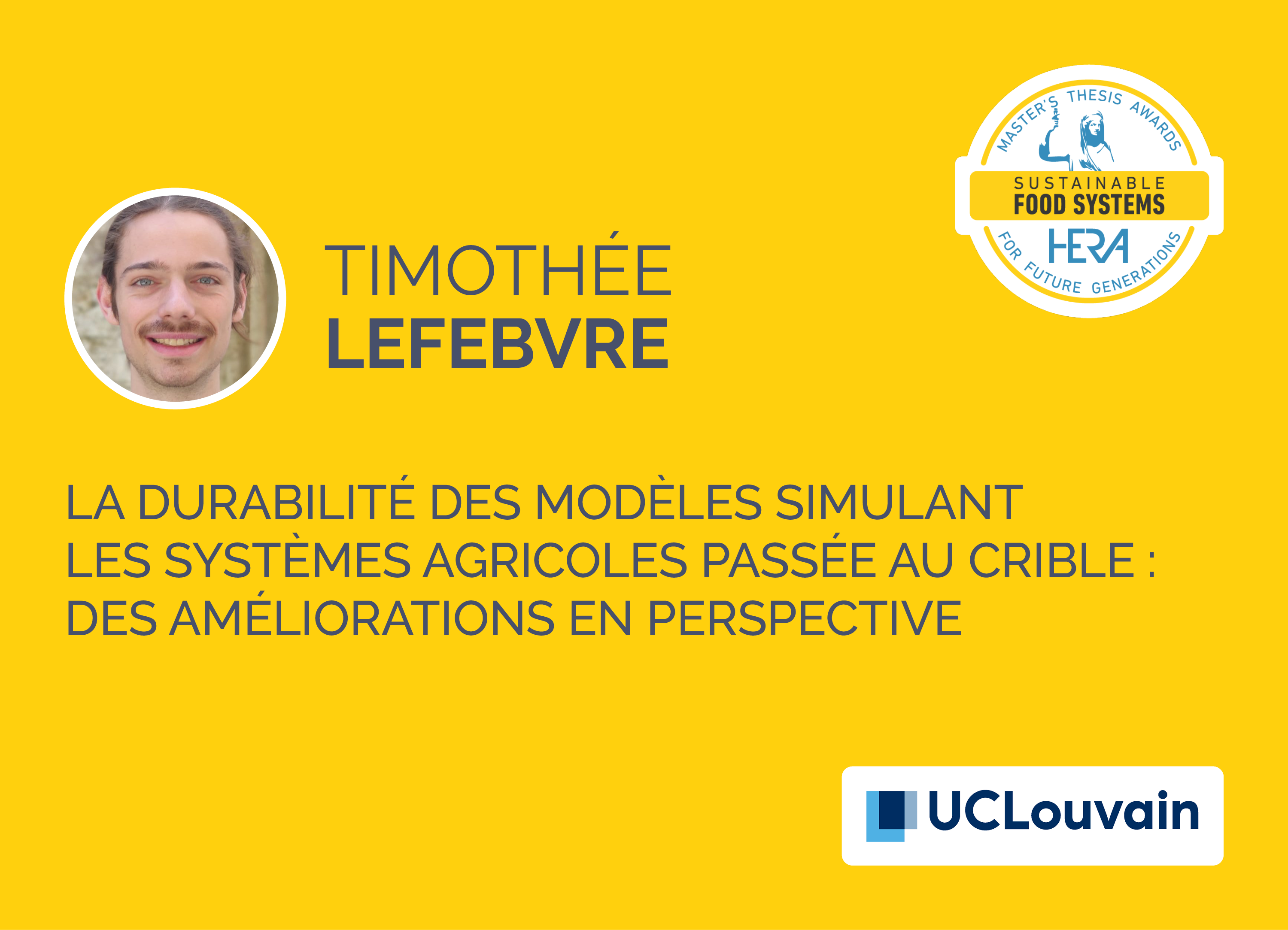 Timothée Lefebvre, Nominé 2025 du HERA Award Sustainable Food Systems