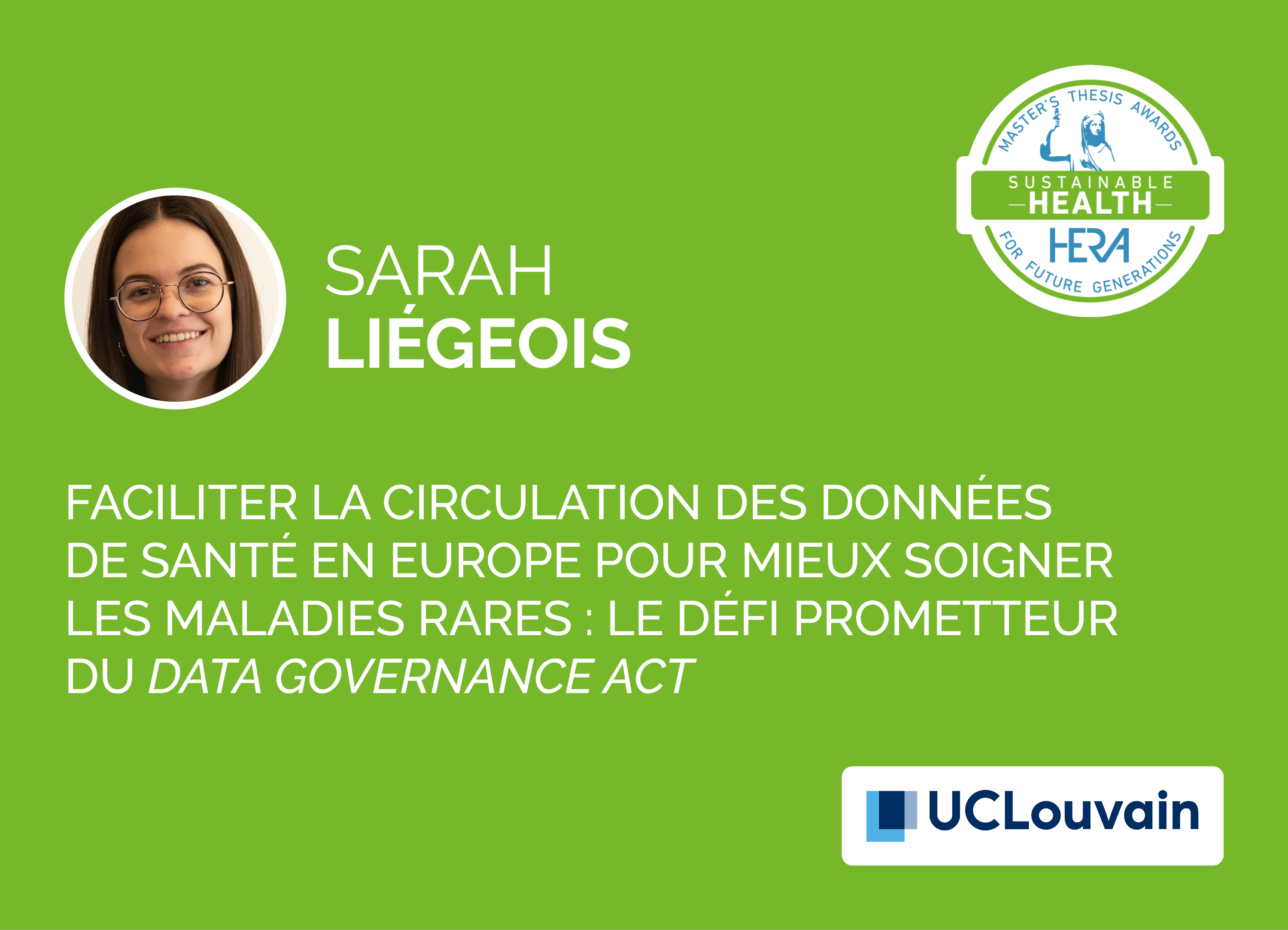 Sarah Liégeois, Nominée 2025 du HERA Award Sustainable Health