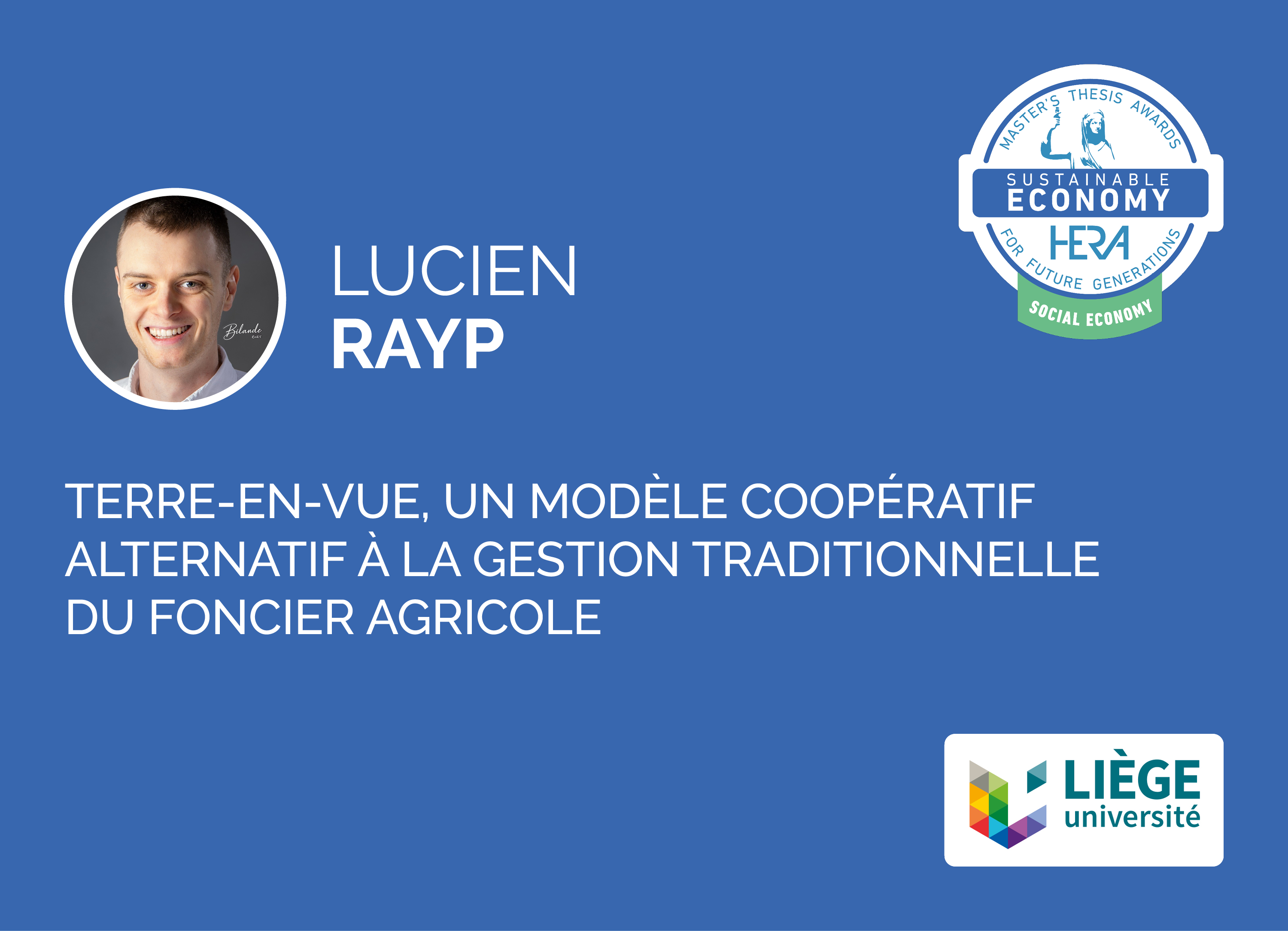 Lucien Rayp, Lauréat 2025 HERA Award Sustainable Economy | Social Economy